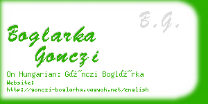 boglarka gonczi business card